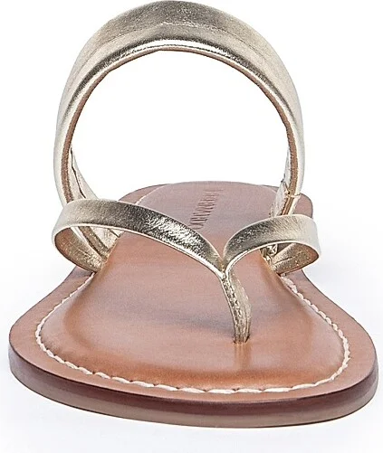 Women's Leia Metallic Leather Thong Sandals - Silver - Size 6 - Image 10