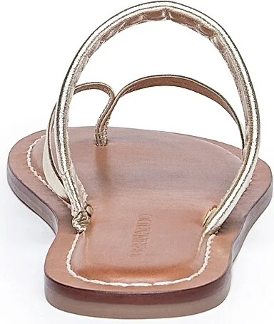 Women's Leia Metallic Leather Thong Sandals - Silver - Size 6 - Image 11