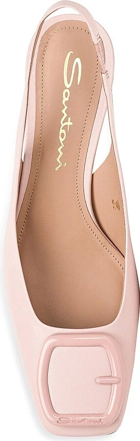 Women's Lemon 50MM Buckle-Detailed Leather Slingback Pumps - Pink - Size 6.5 - Image 5