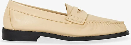 Womens Lemon Leather Gilmour Penny-Embellished Leather Loafers Eur 41 / 8 Uk Women