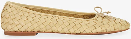 Womens Lemon Leather Heat Woven Leather Ballet Flats Eur 39 / 6 Uk Women