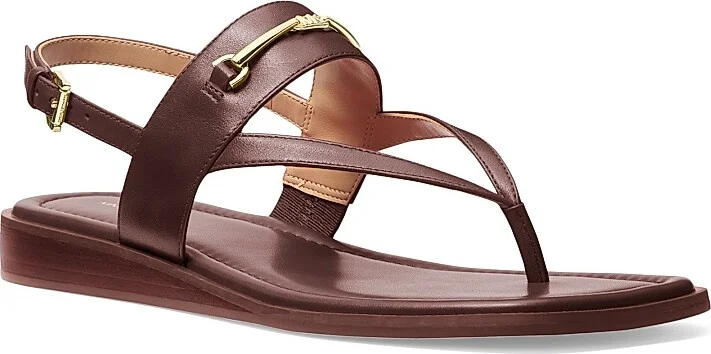 Women's Lena Leather Sandals - Chocolate - Size 5 - Image 2