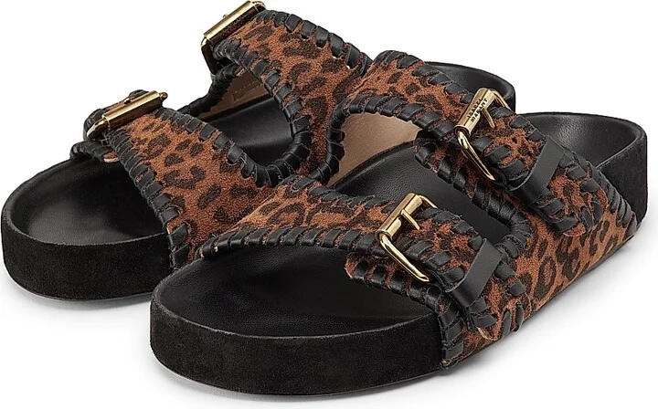 Women's Lennyo Suede Sandals - Leopard - Size 6 - Image 2