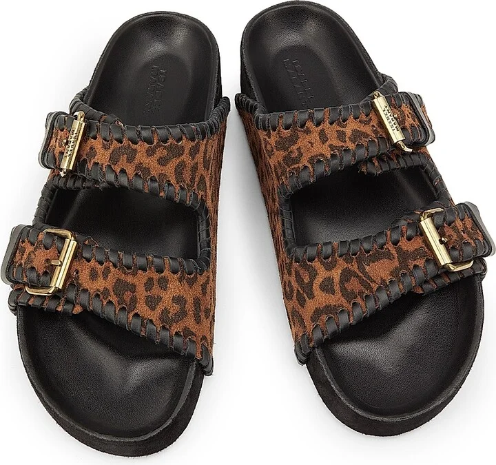 Women's Lennyo Suede Sandals - Leopard - Size 6 - Image 4