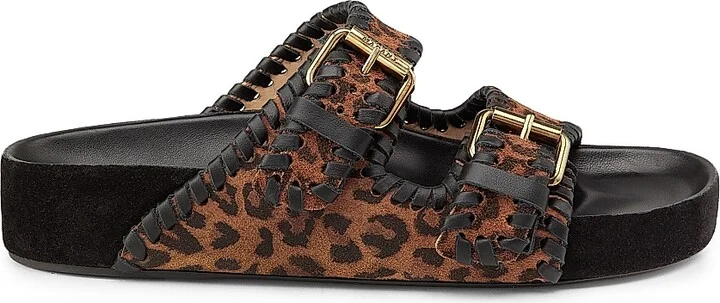 Women's Lennyo Suede Sandals - Leopard - Size 6
