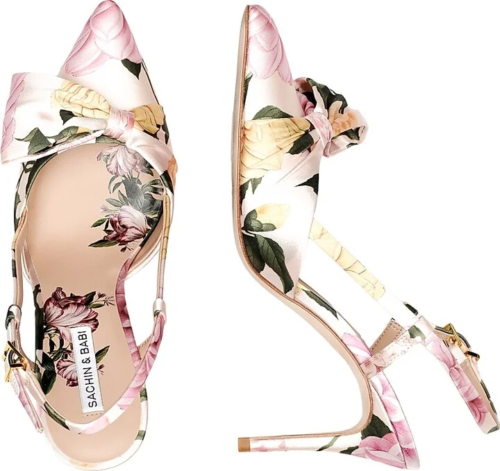 Women's Lenox Obi-Bow 85MM Floral Satin Pumps - Pink Lemonade Bouquet - Size 6 - Image 2