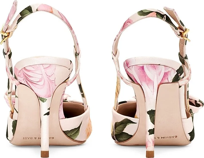 Women's Lenox Obi-Bow 85MM Floral Satin Pumps - Pink Lemonade Bouquet - Size 6 - Image 3