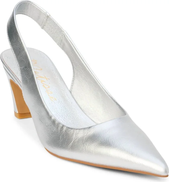 Women's Leona Slingback Heel Shoes In Silver