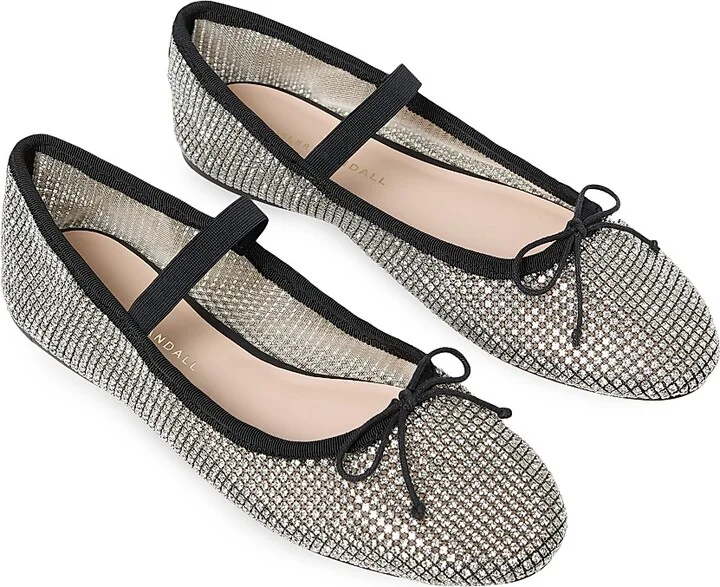 Women's Leonie Crystal-Embellished Ballet Flats - Black Crystal - Size 10.5 - Image 3