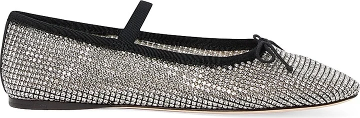Women's Leonie Crystal-Embellished Ballet Flats - Black Crystal - Size 10.5
