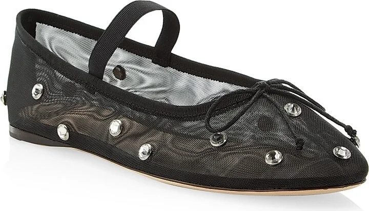 Women's Leonie Crystal Mesh Ballet Flats - Blackcrystal - Size 11 - Image 2