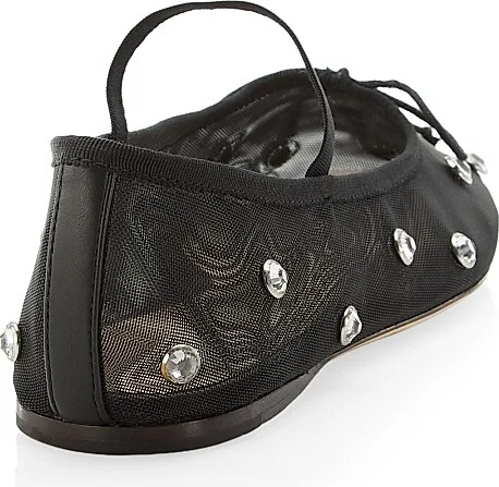 Women's Leonie Crystal Mesh Ballet Flats - Blackcrystal - Size 11 - Image 3