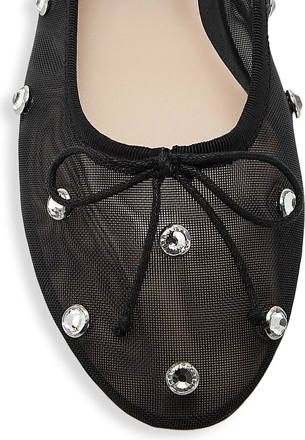 Women's Leonie Crystal Mesh Ballet Flats - Blackcrystal - Size 11 - Image 4