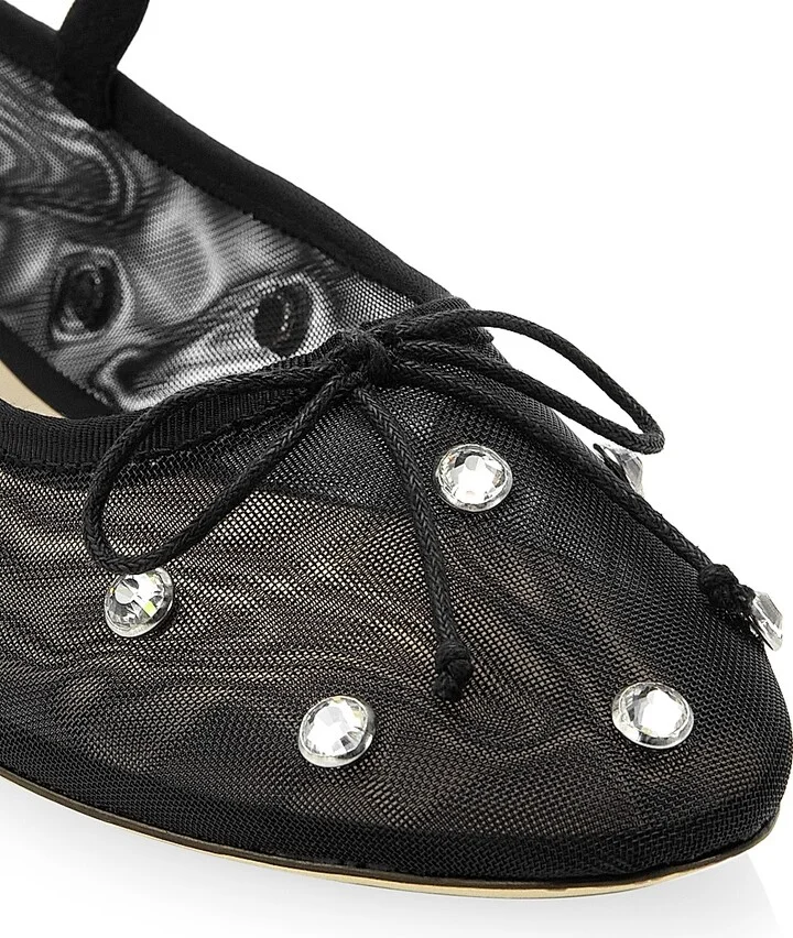 Women's Leonie Crystal Mesh Ballet Flats - Blackcrystal - Size 11 - Image 6