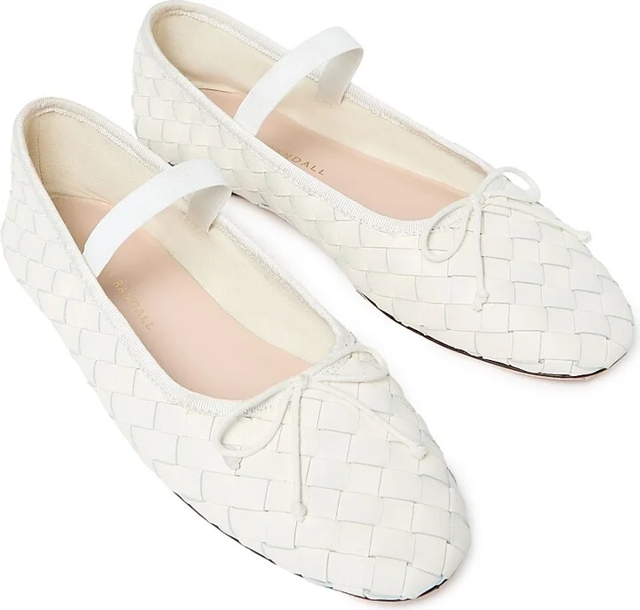Women's Leonie Leather Ballet Flats - Cream - Size 10 - Image 5