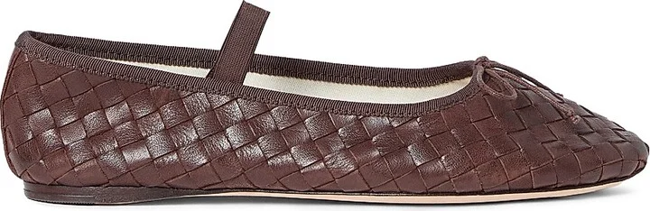 Women's Leonie Leather Ballet Flats - Cream - Size 10 - Image 10