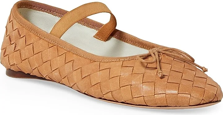 Women's Leonie Leather Ballet Flats - Cream - Size 10 - Image 11