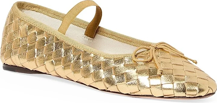 Women's Leonie Leather Ballet Flats - Gold - Size 10.5 - Image 2