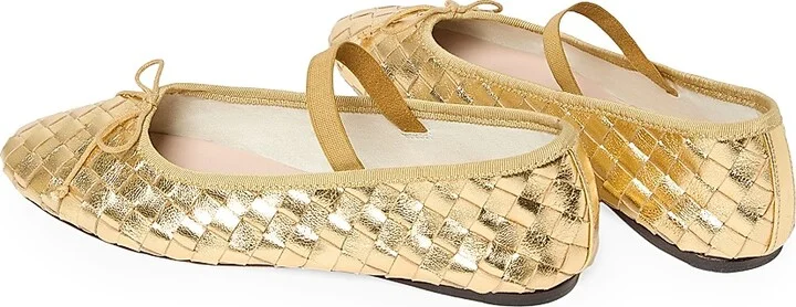 Women's Leonie Leather Ballet Flats - Gold - Size 10.5 - Image 3