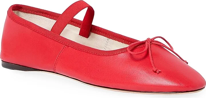 Women's Leonie Leather Ballet Flats - Red - Size 11 - Image 2
