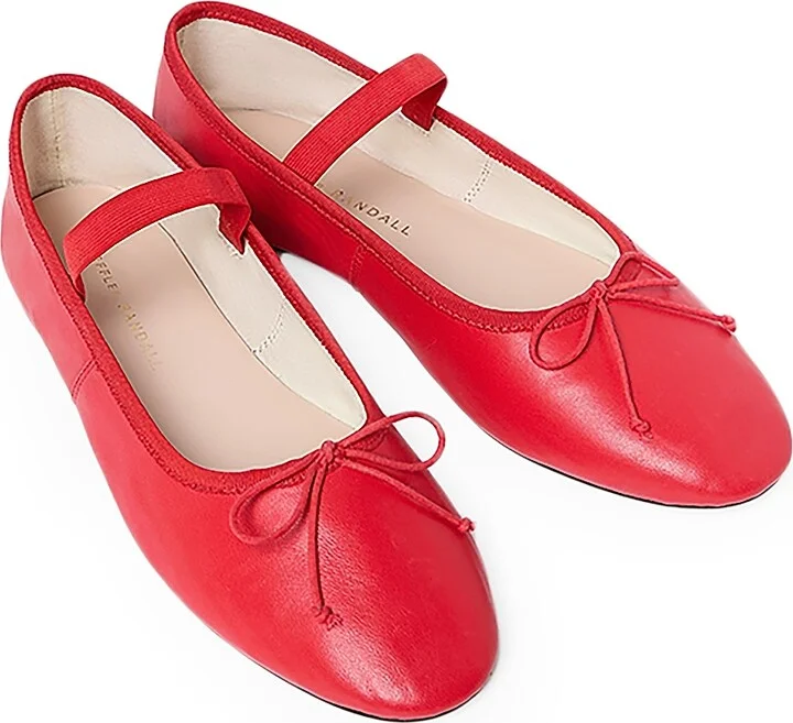 Women's Leonie Leather Ballet Flats - Red - Size 11 - Image 3