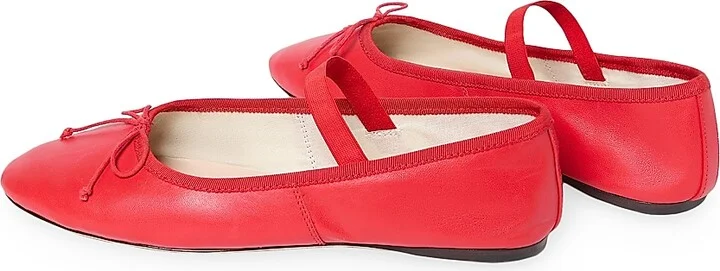 Women's Leonie Leather Ballet Flats - Red - Size 11 - Image 4