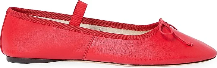 Women's Leonie Leather Ballet Flats - Red - Size 11