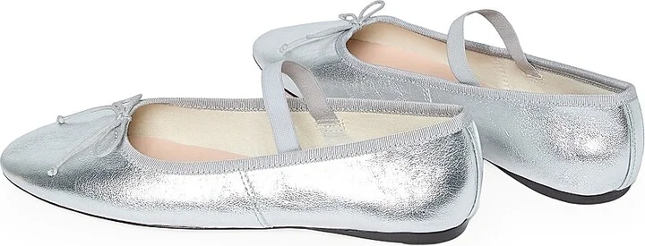 Women's Leonie Metallic Leather Ballet Flats - Silver - Size 9.5 - Image 3