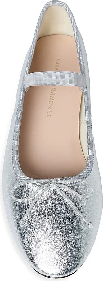Women's Leonie Metallic Leather Ballet Flats - Silver - Size 9.5 - Image 5