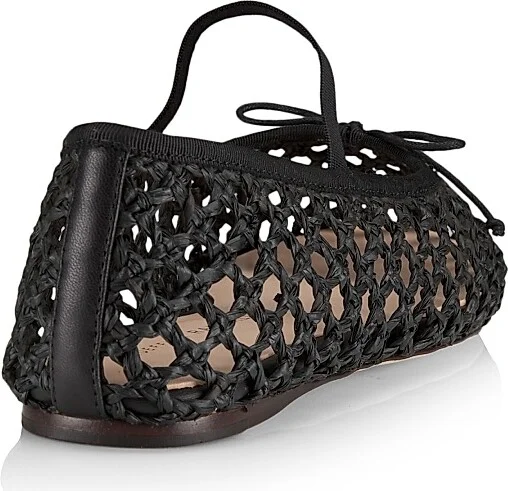 Women's Leonie Raffia Ballet Flats - Black - Size 11 - Image 3