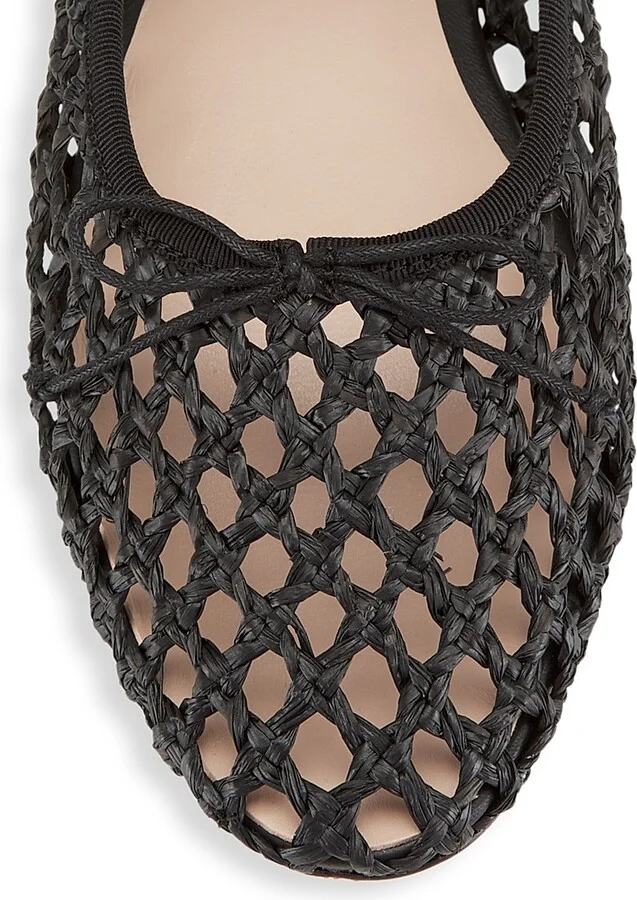 Women's Leonie Raffia Ballet Flats - Black - Size 11 - Image 4