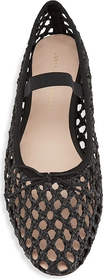 Women's Leonie Raffia Ballet Flats - Black - Size 11 - Image 5