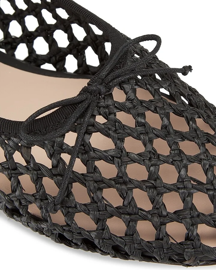Women's Leonie Raffia Ballet Flats - Black - Size 11 - Image 6