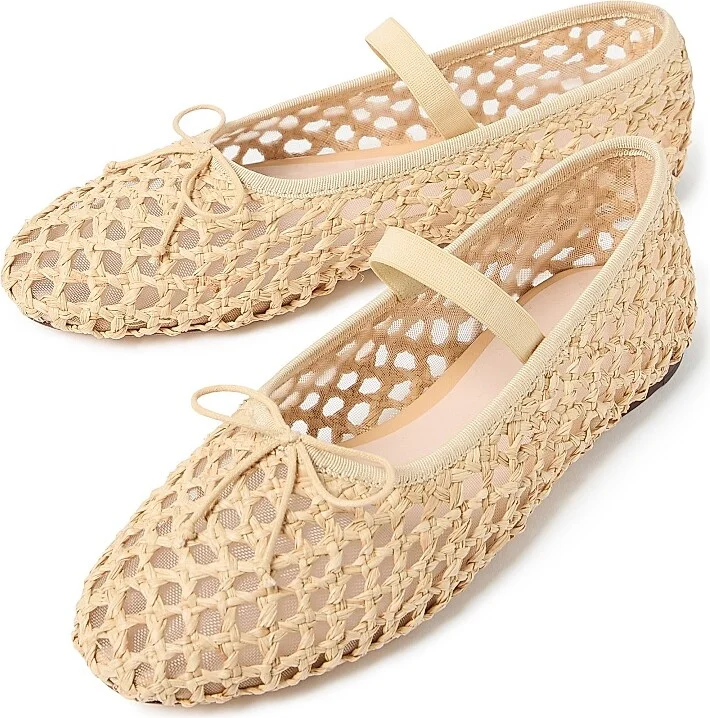 Women's Leonie Raffia Ballet Flats - Black - Size 11 - Image 7