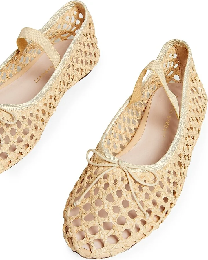 Women's Leonie Raffia Ballet Flats - Black - Size 11 - Image 9