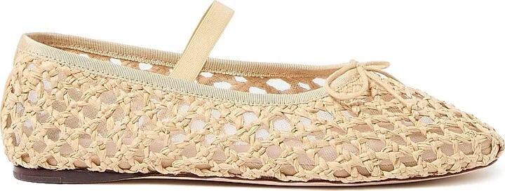 Women's Leonie Raffia Ballet Flats - Black - Size 11 - Image 11