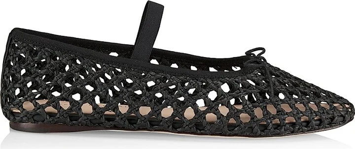 Women's Leonie Raffia Ballet Flats - Black - Size 11