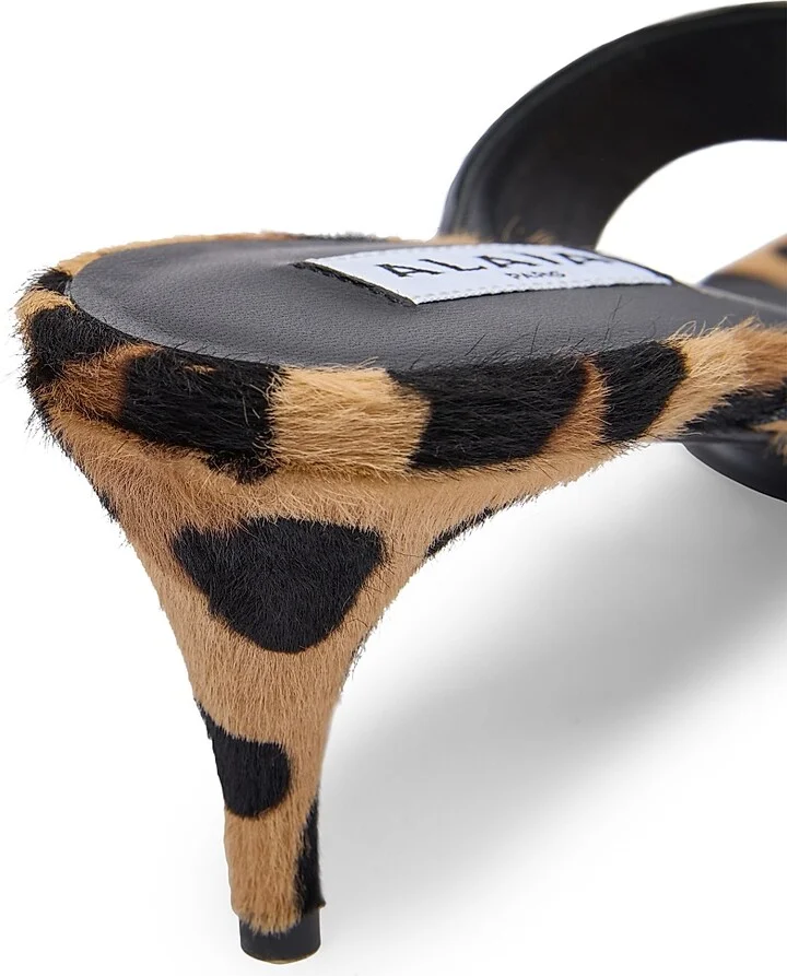 Women's Leopard-Print Calf Hair Thong Sandals - Brun Sepia - Size 6 - Image 6