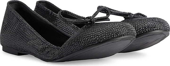 Women's Leopold Ballerinas with Rhinestones - Black - Size 7 - Image 2