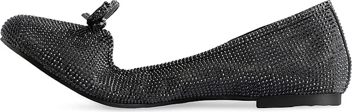 Women's Leopold Ballerinas with Rhinestones - Black - Size 7 - Image 5