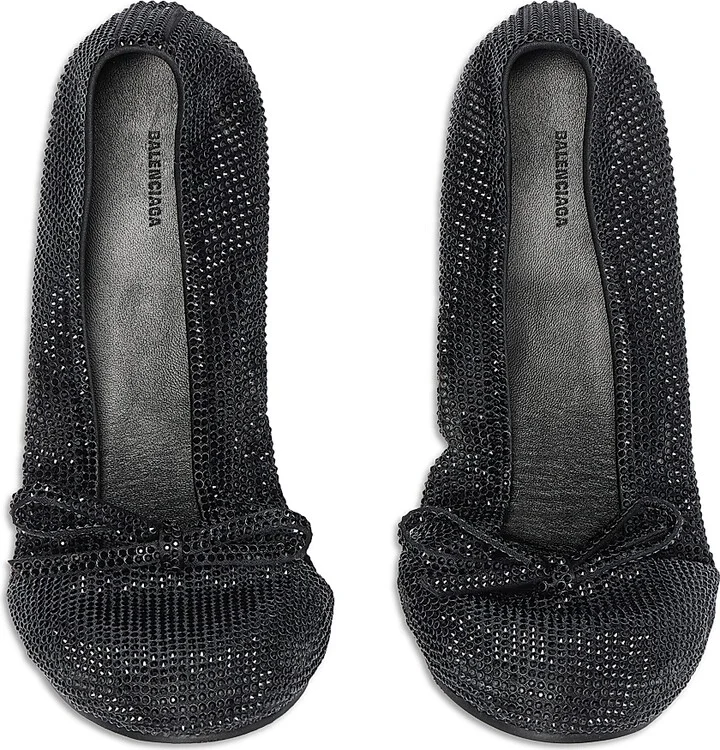 Women's Leopold Ballerinas with Rhinestones - Black - Size 7 - Image 6