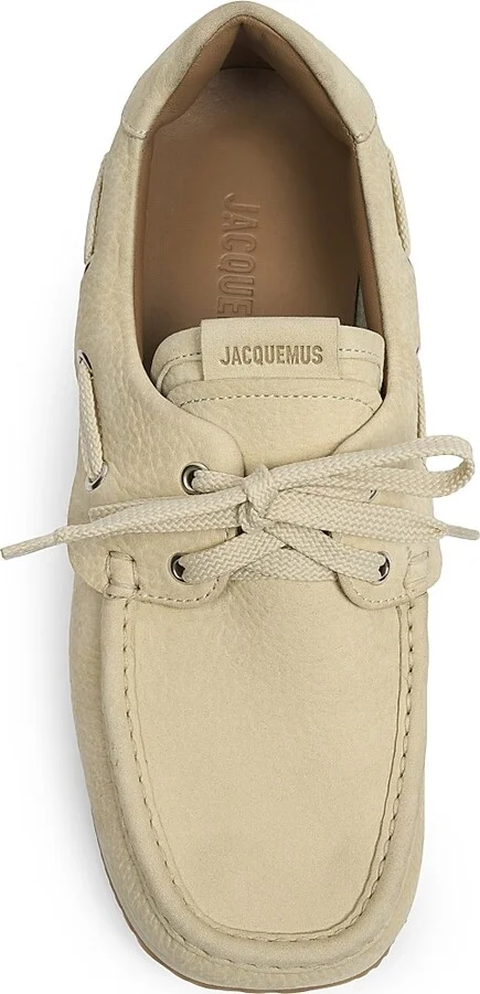 Women's Les Batto Leather Boat Shoes - Pale Yellow - Size 5 - Image 4