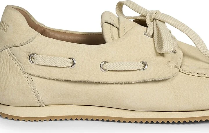 Women's Les Batto Leather Boat Shoes - Pale Yellow - Size 5 - Image 5