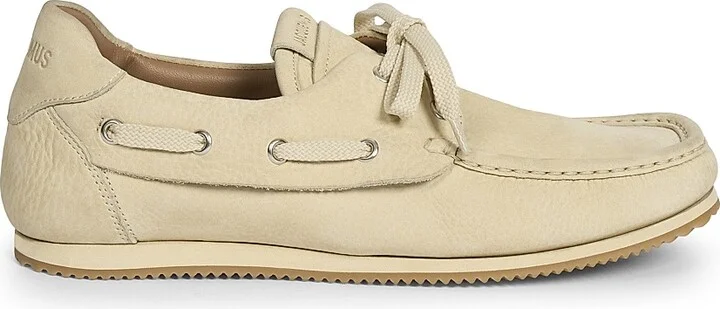 Women's Les Batto Leather Boat Shoes - Pale Yellow - Size 5