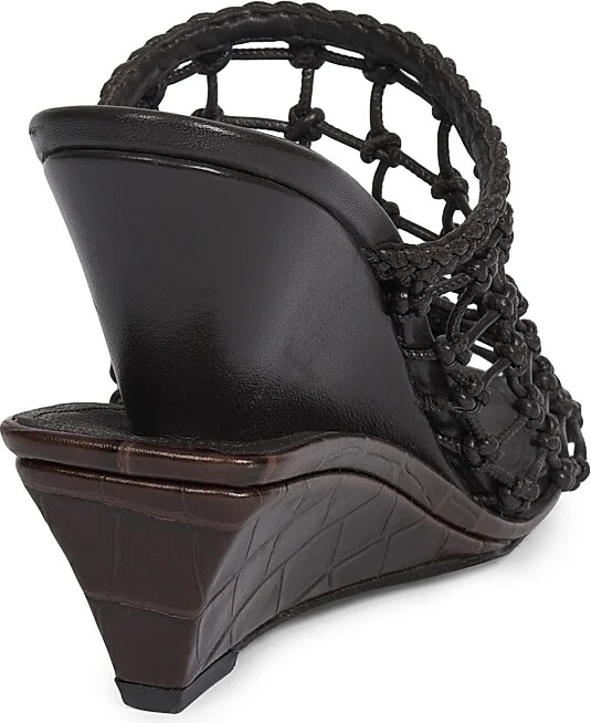 Women's Les Doubles Tresses 100MM Leather Mules - Dark Brown - Size 6 - Image 3