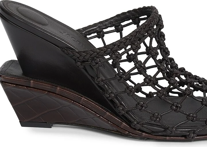 Women's Les Doubles Tresses 100MM Leather Mules - Dark Brown - Size 6 - Image 5