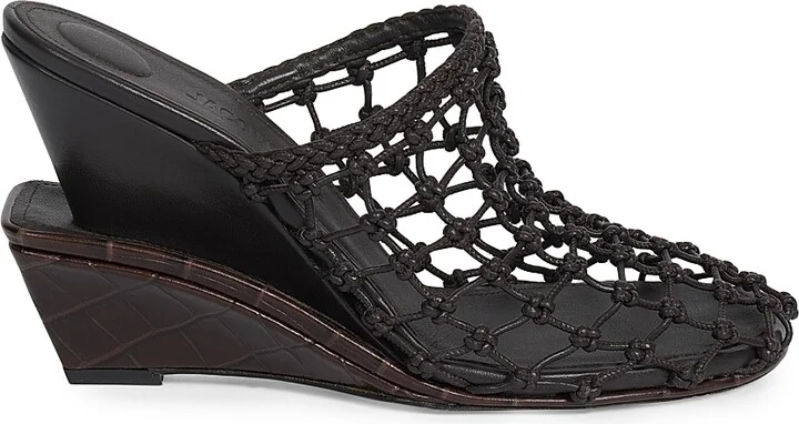 Women's Les Doubles Tresses 100MM Leather Mules - Dark Brown - Size 6