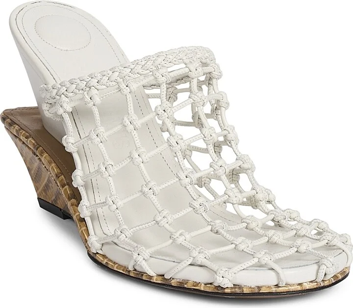 Women's Les Doubles Tresses 100MM Leather Mules - Off White Beige - Size 5 - Image 2