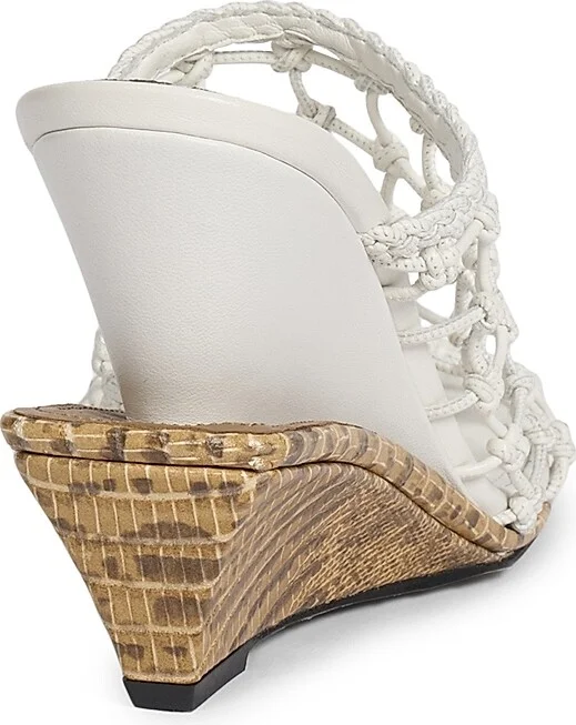 Women's Les Doubles Tresses 100MM Leather Mules - Off White Beige - Size 5 - Image 3