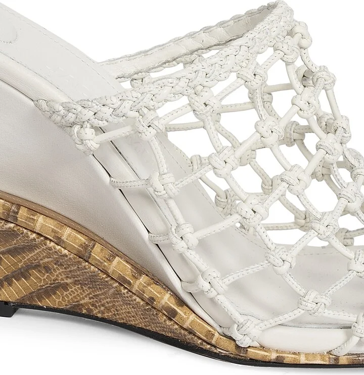 Women's Les Doubles Tresses 100MM Leather Mules - Off White Beige - Size 5 - Image 5
